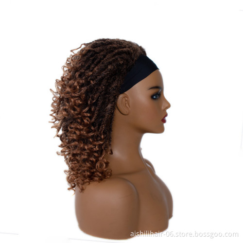Passion twist barided headband wigs synthetic hair wigs vendors heat resistant wigs  for black women